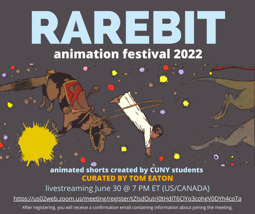 Flyer for 2022 Rarebit Animation Festival