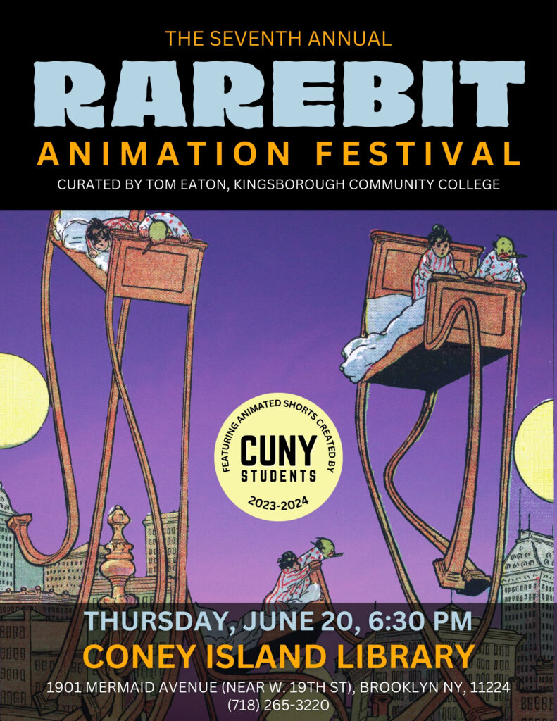 Rarebit Animation Festival 2024 flyer, with the information about the festival listed.