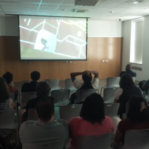 Audience watches the Rarebit Animation Festival.